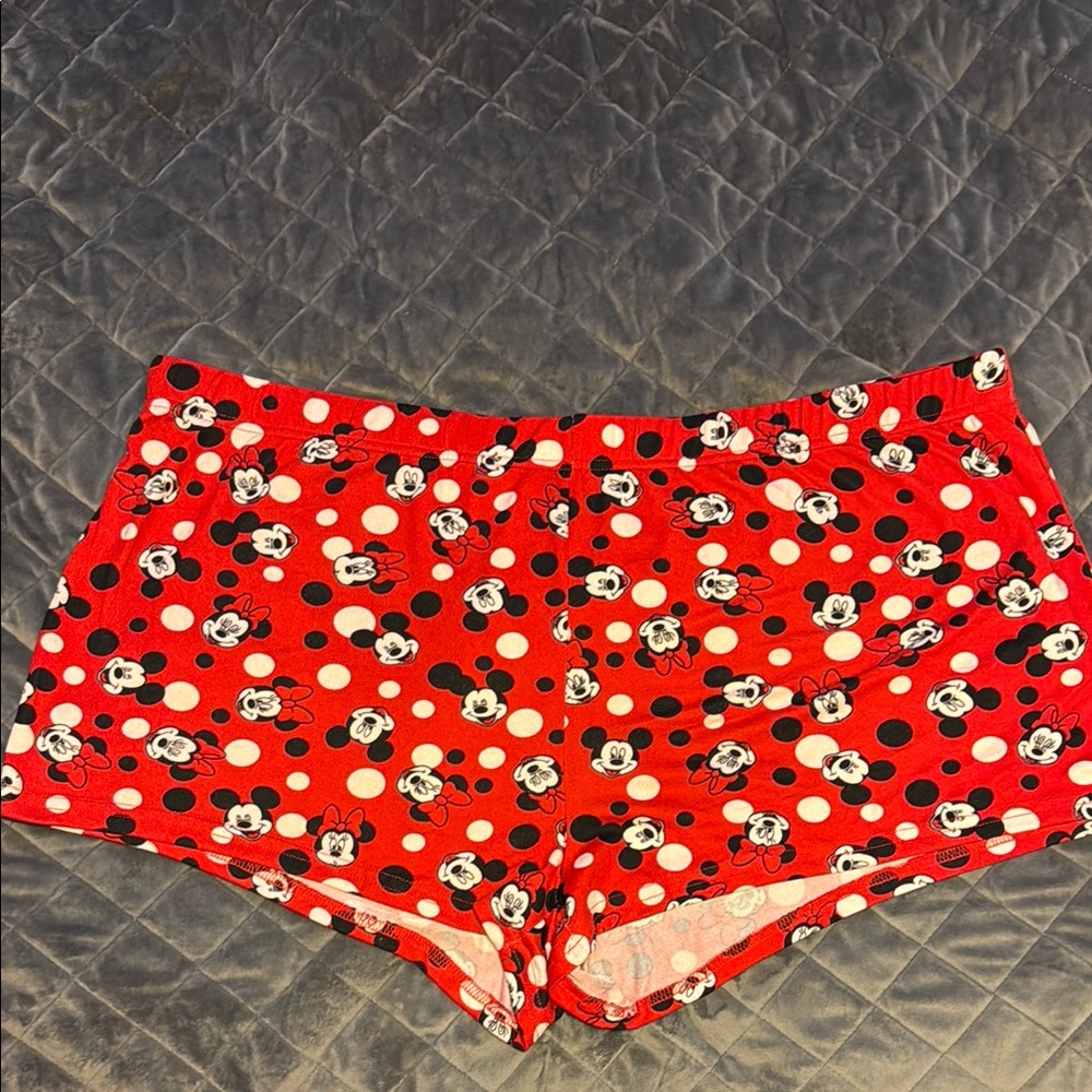 Disney Red Mickey and Minnie Mouse Shorts